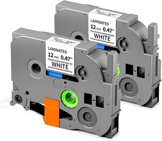 12mm 0.47 Laminated White Tape Compatible by Oozmas