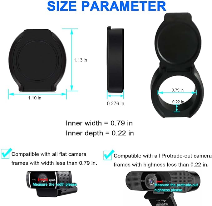 2 Pack Universal Webcam Cover, Desktop Computer External Webcam Lens Covers - Image 3