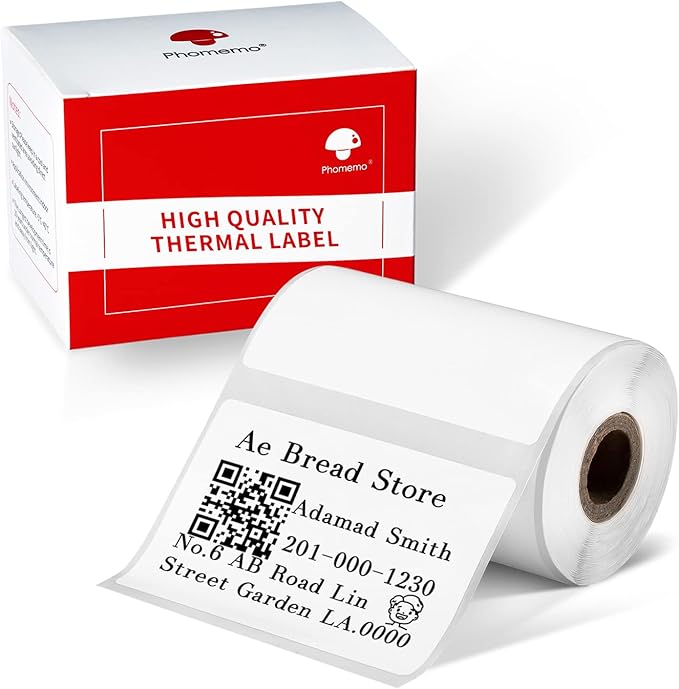 Phomemo Labels, 2.36'' x 1.57'' Self-Adhesive Sticker, Multipurpose Thermal Label for M220 M250 M260 M221 M200 Printer,for Barcode, Name, Jar, Tag, Address, Gift, Box and More Labeling,180 Pcs-DeskLoop Office