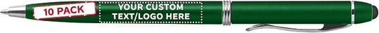 DISCOUNT PROMOS Custom Twist Action Plastic Stylus Pens, Personalized Bulk Pack by DISCOUNTPROMOS