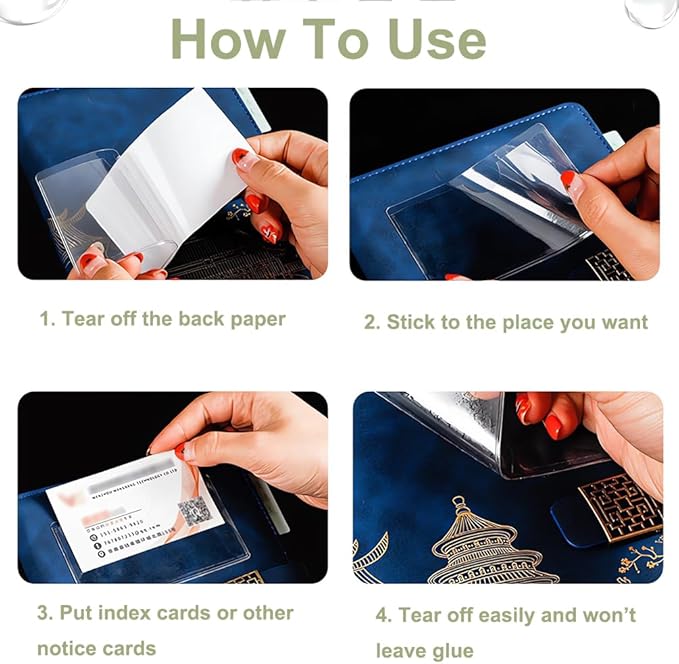 60 Pack Clear Self Adhesive Label Pockets, Label Holders Index Card Pockets - Image 4