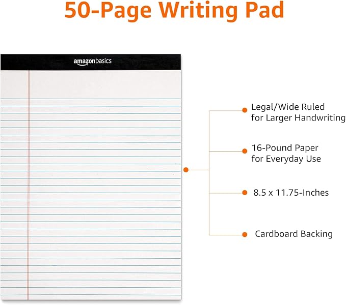 Amazon Basics Legal/Wide Ruled 8-1/2 by 11-3/4 Legal Pad - Image 7