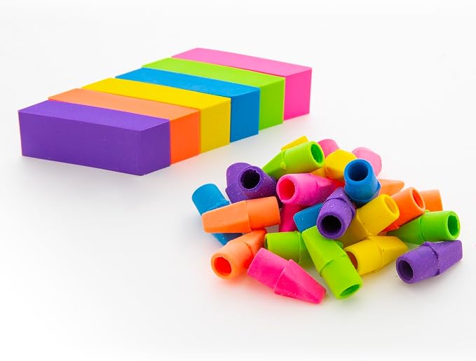 BAZIC Products Bevel Block Erasers, neon beveled block erasers, PVC-free rubber - Image 5