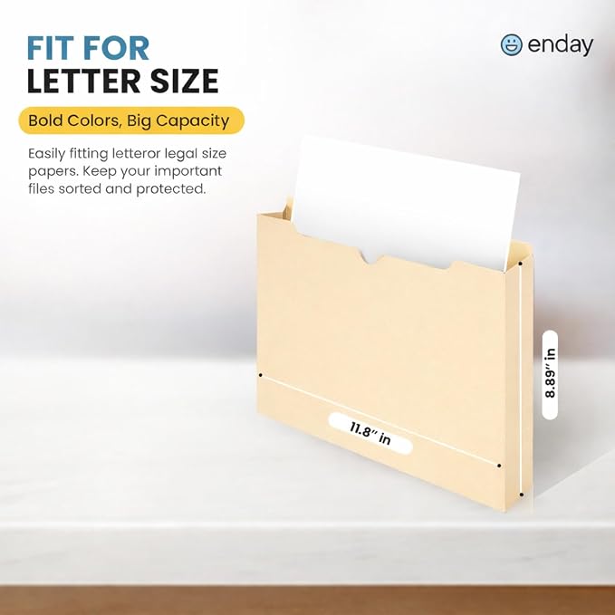 Enday Manilla Folders 8.5 x 11 File Folders - Image 2
