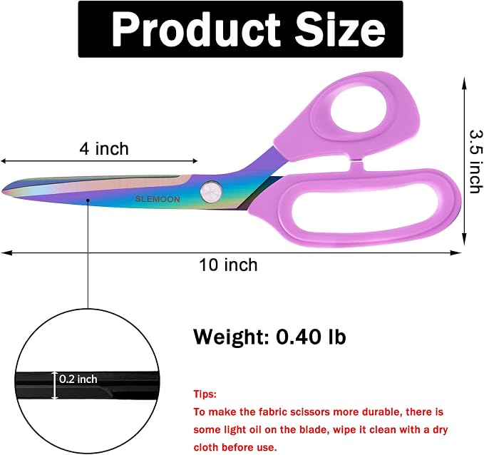 10" Scissors All Purpose, Heavy Duty Office Scissors | Sharp Blades and Comfort - Image 3