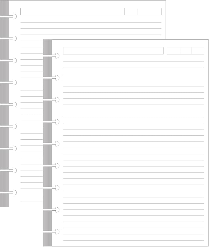 200 Sheets 9-Disc Discbound Lined Refills Paper by Yaridar