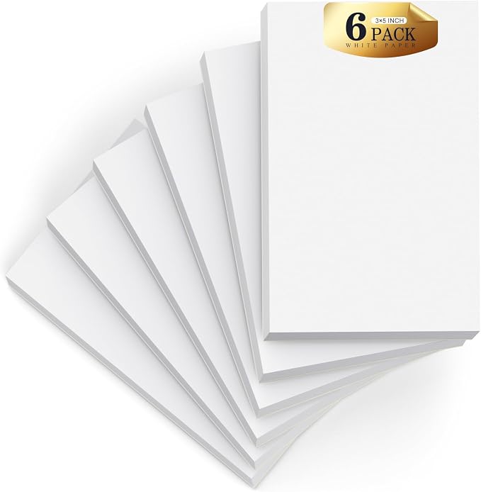 Notepads 3x5, 6 Pack Small Note Pads, Server Note Pad, Scratch Pads 3x5 by NotePads