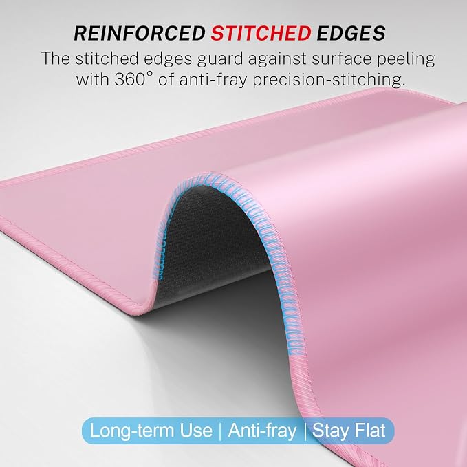 MROCO Essential Office & Gaming Mouse Pad, 8.5 x 11 Inch, Pale Pink | Anti-Fray - Image 3