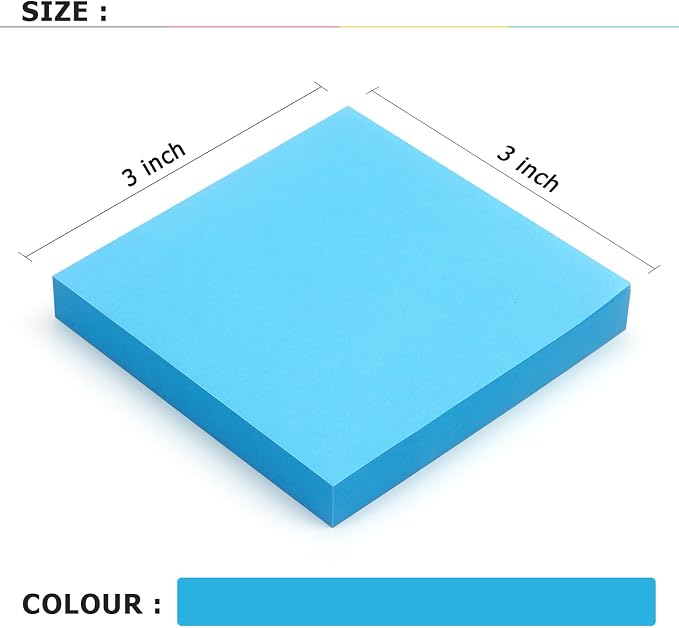 Sticky Notes 3x3 Self-Stick Notes Bright Colors Sticky Notes 4 Pads 100 - Image 3