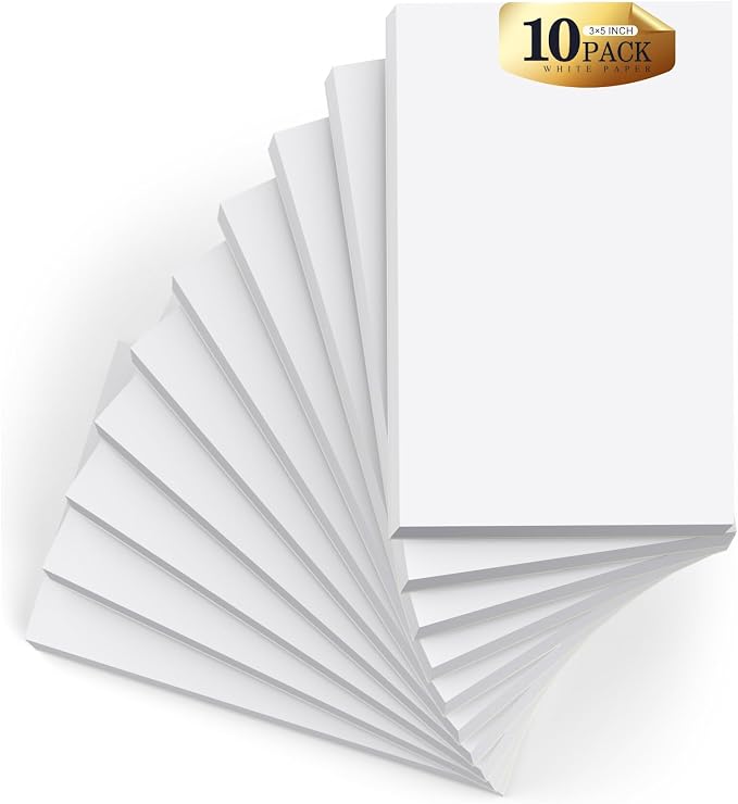 Small Note Pads 3x5 Pocket Notepad, 10 Pack Server Note Pads 3x5, Scratch Pads by NotePads