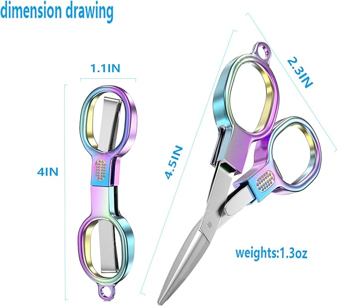 2PCS Folding Scissors, Stainless Steel Safety Portable Mini Travel Small - Image 3