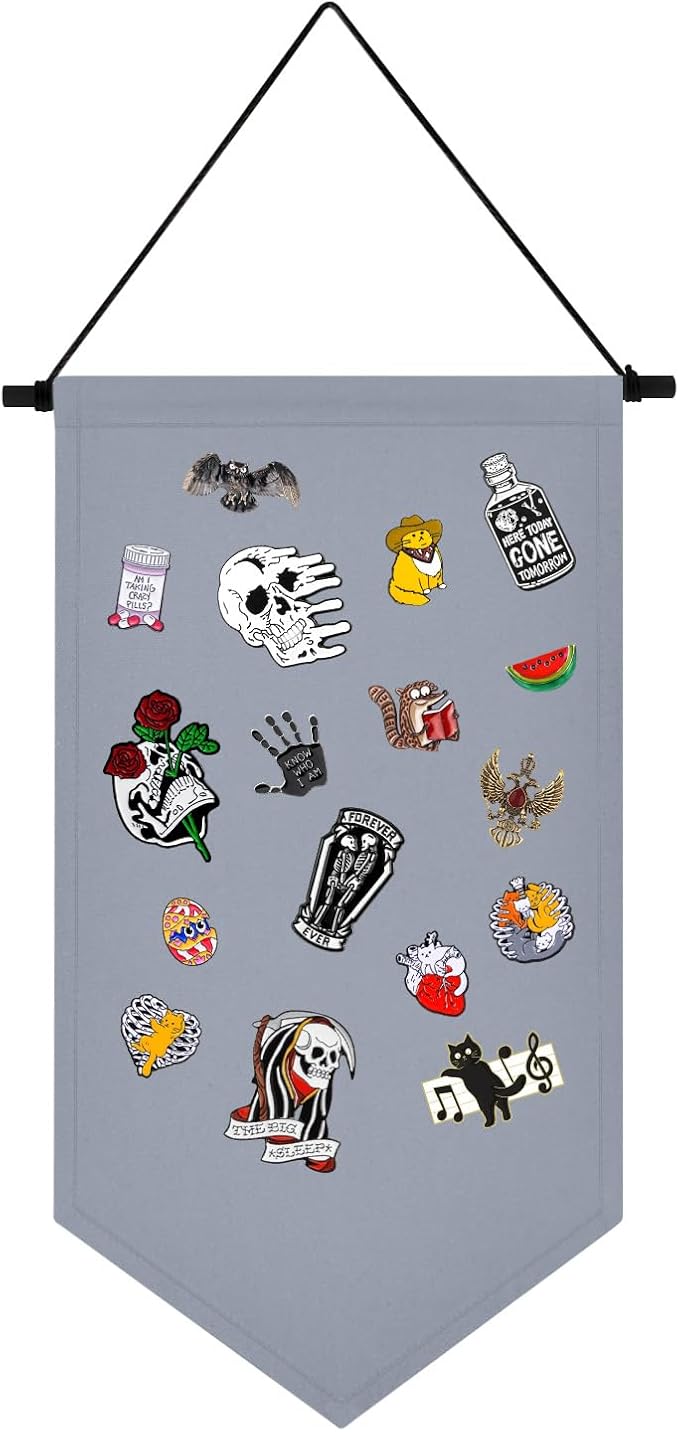 Wall Hanging Brooch Jewelry Storage Case Canvas Display Stand Enamel Pin by YeeMan