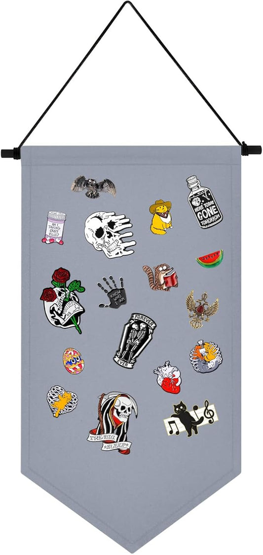 Wall Hanging Brooch Jewelry Storage Case Canvas Display Stand Enamel Pin by YeeMan