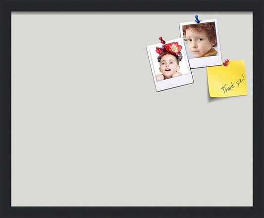 PinPix 21x17 Inch Cork Bulletin Board. This Decorative Framed Pin Board Comes with Light Stone Design and a Satin Black Frame. Ideal for Home Office Decor or Message Board (PinPix-1809)-DeskLoop Office