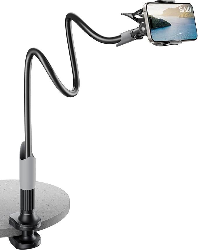 SAIJI Gooseneck Bed Phone Holder, Flexible Long Arm Phone Mount by SAIJI