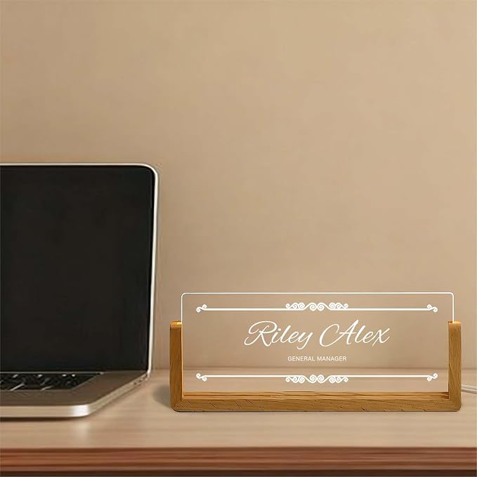 Custom Office Name Plate, Personalized Light Up Desk Sign - Image 7