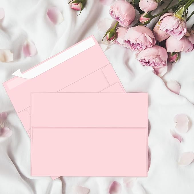 100 Packs Pink 4x6 Envelopes for Invitation Card, A6 Small Envelopes Self Seal - Image 5