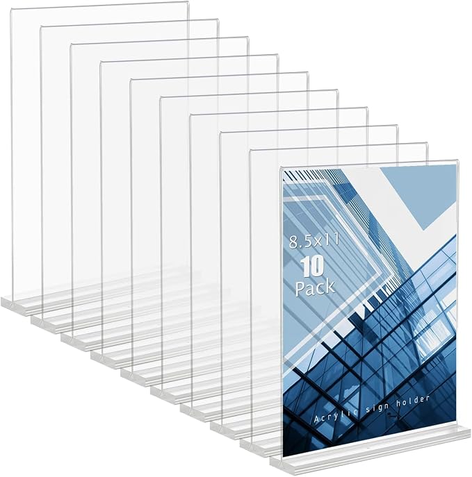 Lechay 8.5 x 11 inches Clear Table Menu Display Stand Desktop Display Stand by Lechay