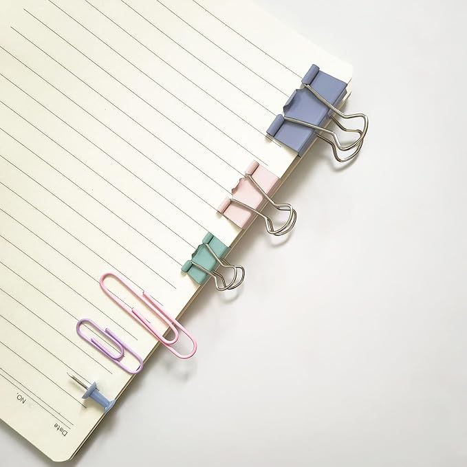 282 Pcs Colored Office Clips Set Binder Clips and Paper Clips Push Pin Colored - Image 6
