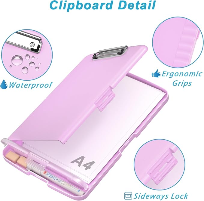Rimilak Clipboard with Storage, 8.5 x 11'' High Capacity Clip Board, - Image 5