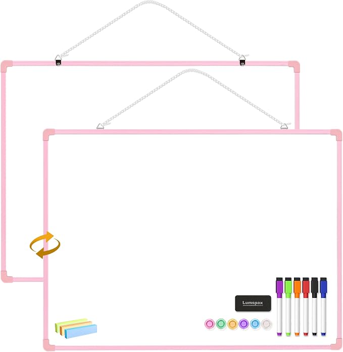 Dry Erase Board for Wall, 6 Magnets and 3 Mini Sticky Notes, Large White Board by Lumspax