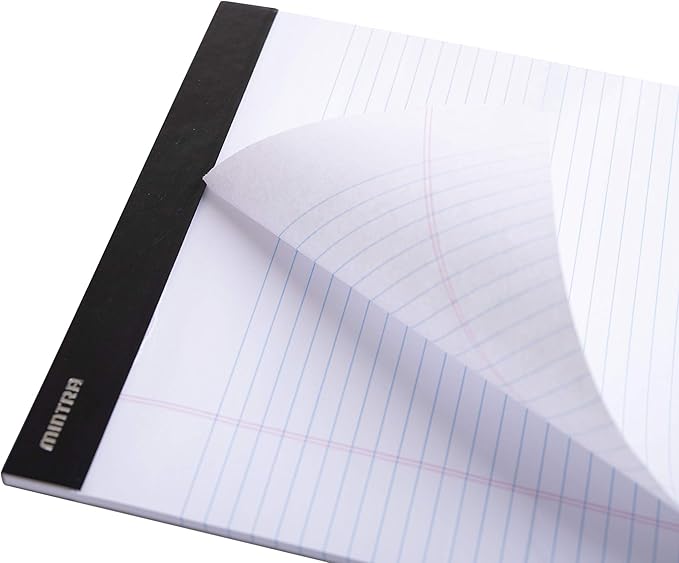 Mintra Office Legal Pads - ((BASIC WHITE 6pk, 5in x 8in, NARROW RULED))-DeskLoop Office
