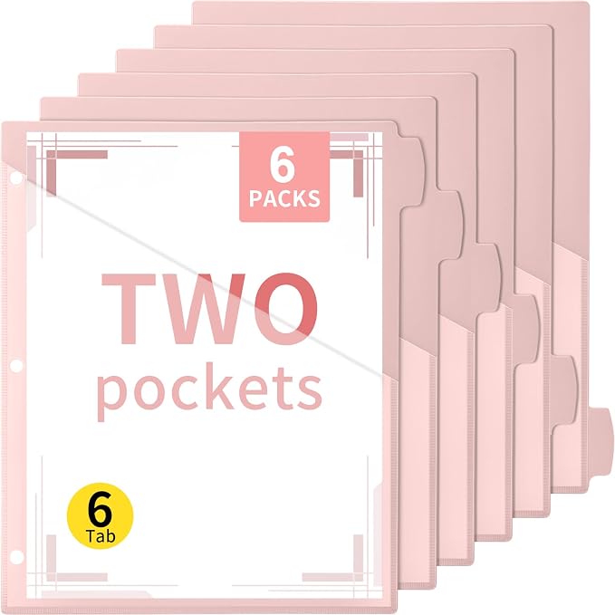 Epakh 6 Pcs Binder Dividers for 3 Rings Binders Index Dividers by Epakh