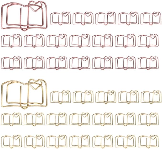 OWLFAVO 40pcs Book Shape Paper Clips by OWLFAVO