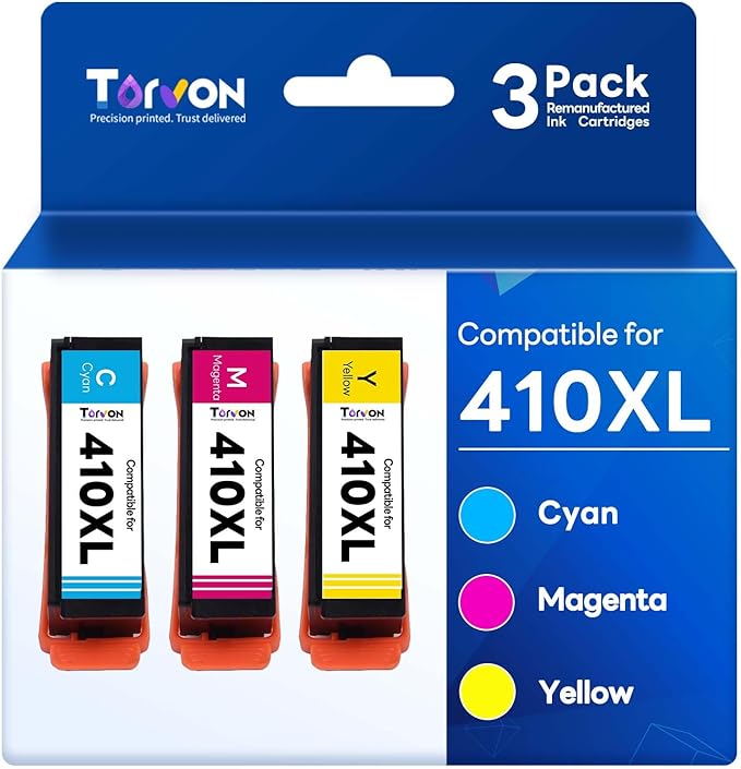 Remanufactured Ink Cartridge Replacement for Epson 410 Ink Cartridges 410XL T410 T410XL for Epson XP-7100 XP-530 XP-630 XP-640 XP-900 XP-830 Printers(Cyan, Magenta, Yellow)-DeskLoop Office