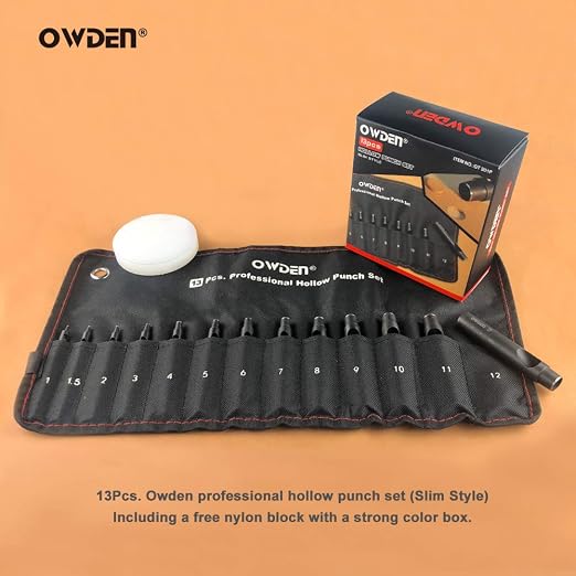 OWDEN Professional 13 Pcs Leather Hole Punch Set 1.0-12MM - Image 7