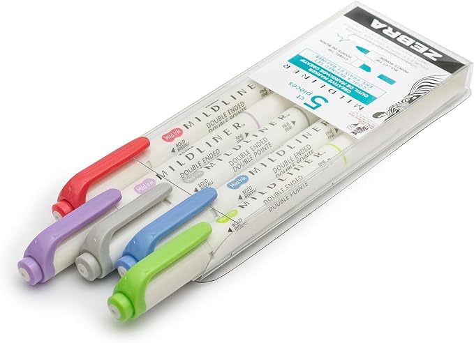 Zebra Pen Mildliner Dual-Tip Highlighter Set, Broad and Fine Tips, No Bleed - Image 4