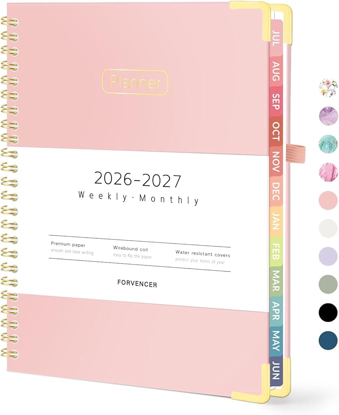 Forvencer Academic Planner 2026-2027, Hardcover Calendar Planner Weekly & by Forvencer