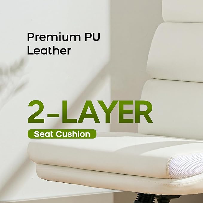 Drafting Chair Tall Office Chair with Padded Flip-up Armrests Executive Ergonomic Computer Standing Desk Chair with Comfortable Leather Backrest and Adjustable Footrest Ring (White)-DeskLoop Office