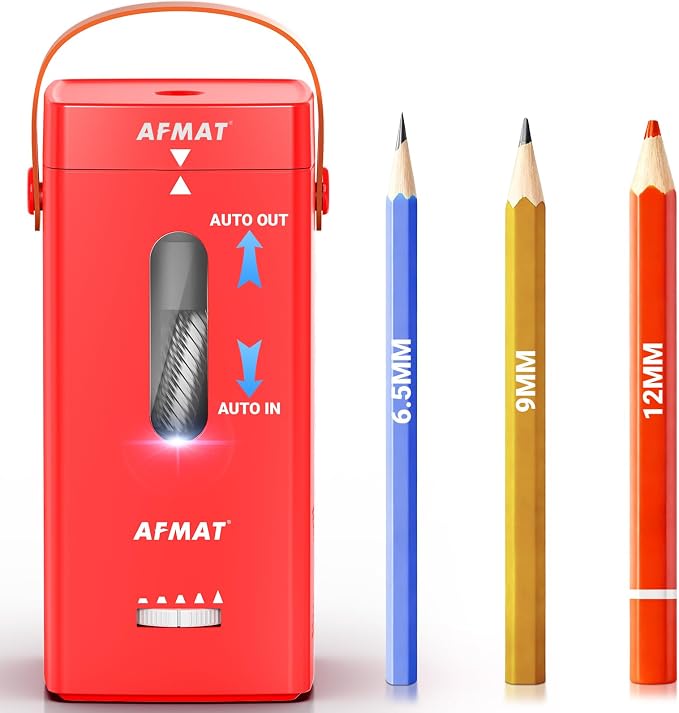 AFMAT Electric Pencil Sharpener, Fully Automatic Pencil Sharpener, Auto in & Out by AFMAT