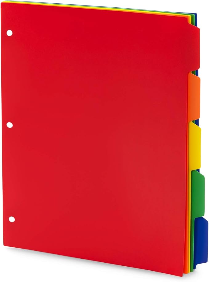 Blue Summit Supplies 5 Tab Heavy Duty Plastic Dividers - Image 7