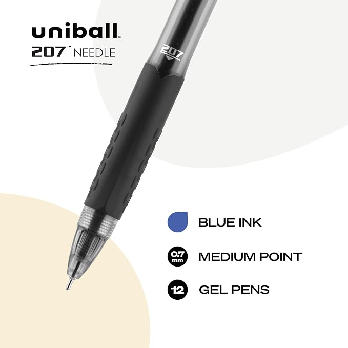 uniball 207 Needle Retractable Gel Pens, Medium Point, 12 Pack - Image 2
