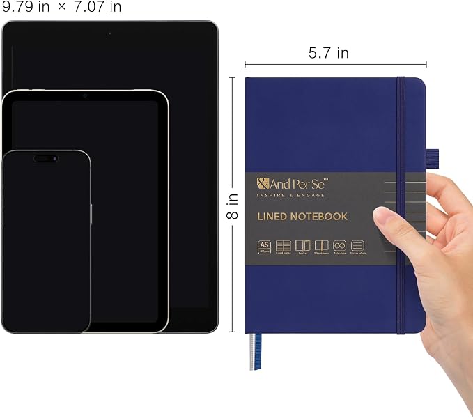 &And Per Se Lined Journal Notebook, 160 Pages, A5 5.7 x 8 inches College Ruled - Image 2