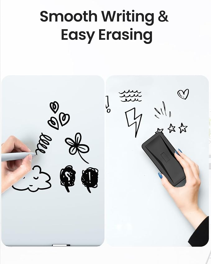 VUSIGN Magnetic Glass Dry Erase Board, Frosted Surface White Board Includes - Image 6