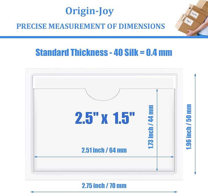 Origin-Joy 60 PCS Self Adhesive Index Card Pockets - Image 2