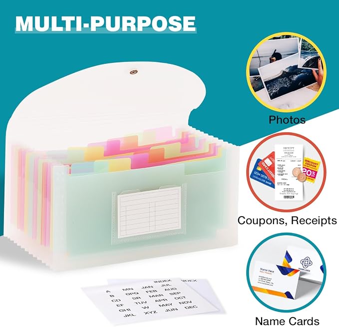 H4D Check Size 13 Pocket Expanding File Folder, Accordion File Organizer Wallet - Image 4