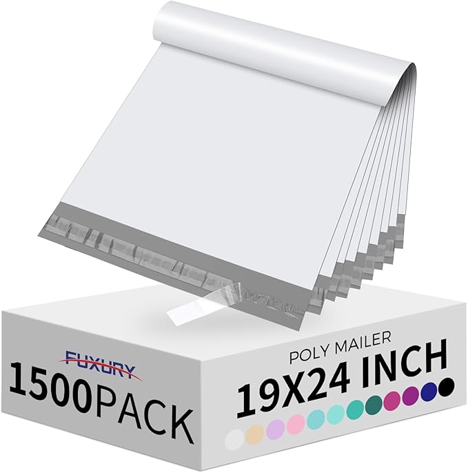 Fuxury 1500 Pcs 19x24" Poly Mailers, Waterproof Mailing Envelopes by Fuxury