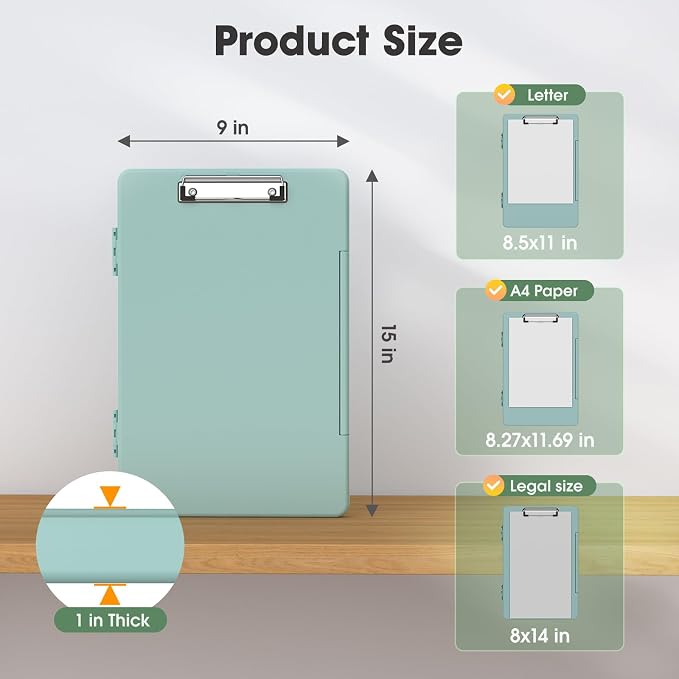 Legal Size Clipboard with Storage, 8.5 x 14 Clip Board, Folio & Side-Opening - Image 3