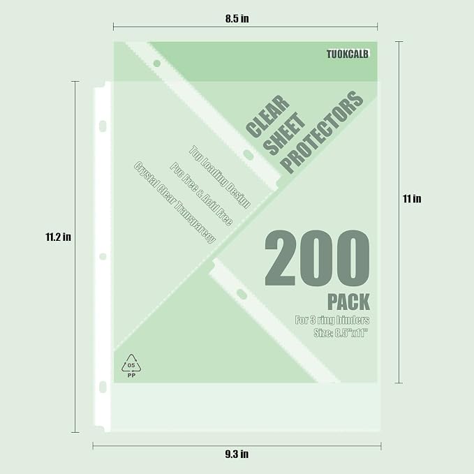 200 Pack Clear Sheet Protectors - Image 2