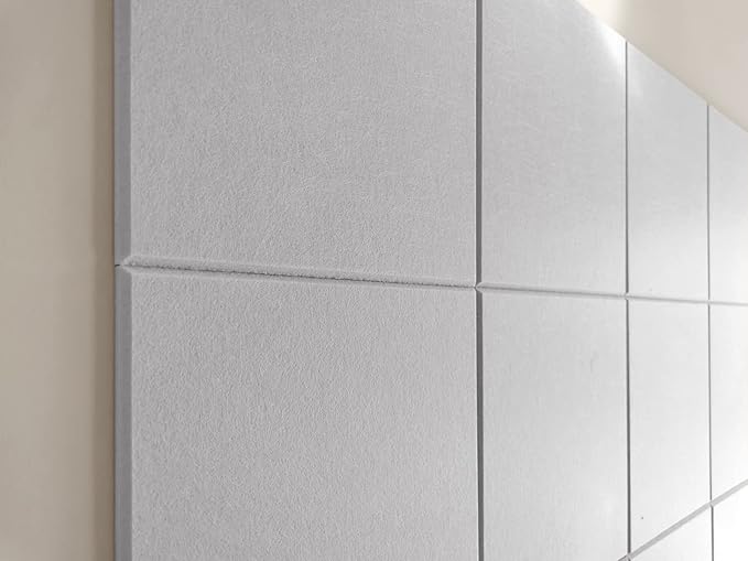 Large Cork Board Alternative - 12-Pack Felt Wall Tiles with Safe Removable Adhesive Tabs, Cork Wall Tiles Bulletin Board Home Office Essentials - Gray White-DeskLoop Office