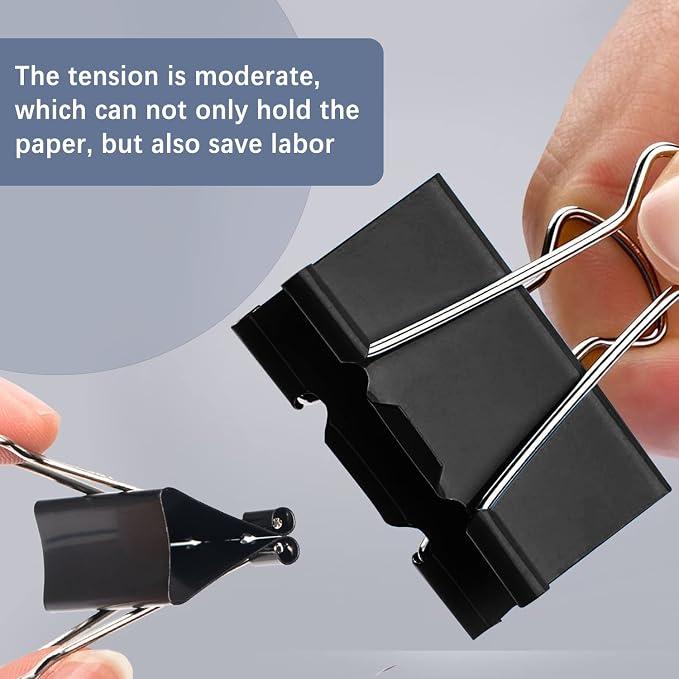 40 Pack Medium Binder Clips, 32mm 1-1/4 Inch Paper Binder Clips Clamps - Image 7