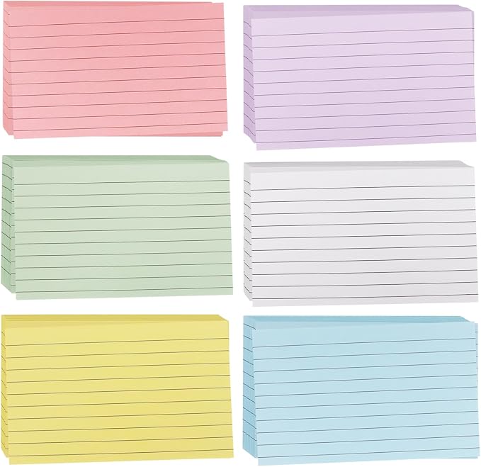 Colored Index Cards 3 x 5 Inch, Flash Cards by YOLCAR