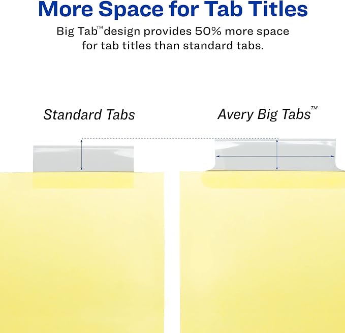 Avery 5 Tab Binder Dividers, Insertable Clear Big Tabs, 1 Set Pack, 10 Packs - Image 4