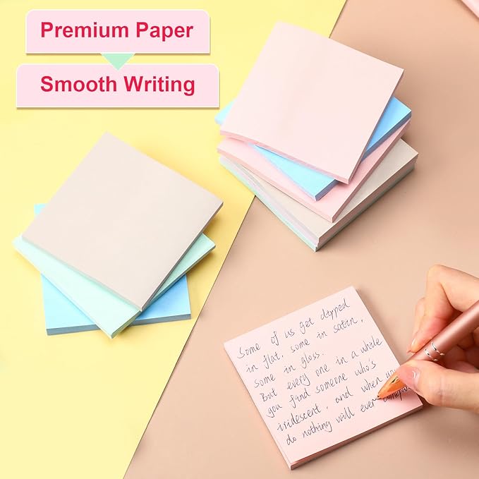 Fainne 120 Pack Sticky Notes Bulk Back to School Supplies Self Stick Note Pads Paper Memo for Office First Day of School Student Teacher Essentials (3x3 Inch,Cute Color)-DeskLoop Office