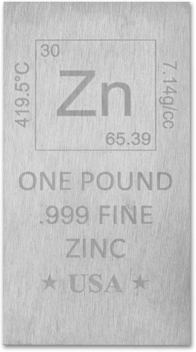 1 lb Pound Zinc Bar .999 Pure Paperweight | Element Design - Image 2