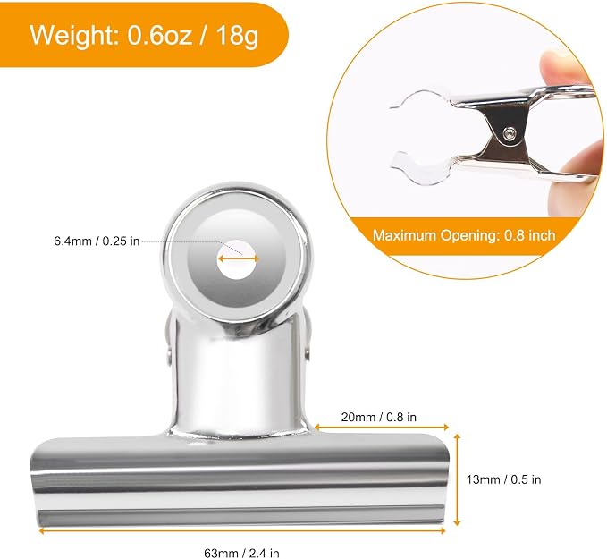 Coideal Large Bulldog Binder Paper Clips, 12 Pack Big Metal Bull Clips Silver - Image 7